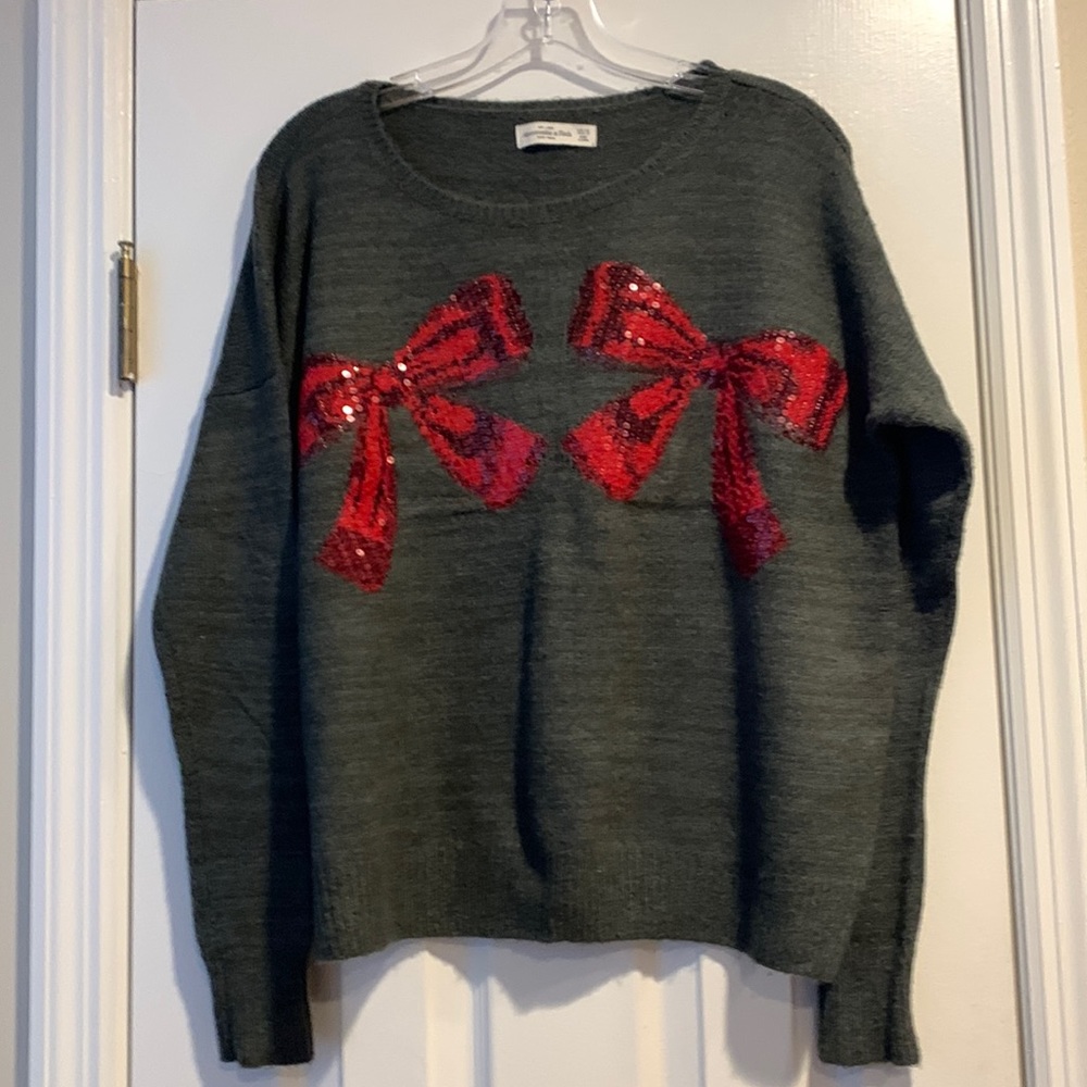 Abercrombie & Fitch Sparkly Bow Front Sweater - image 1